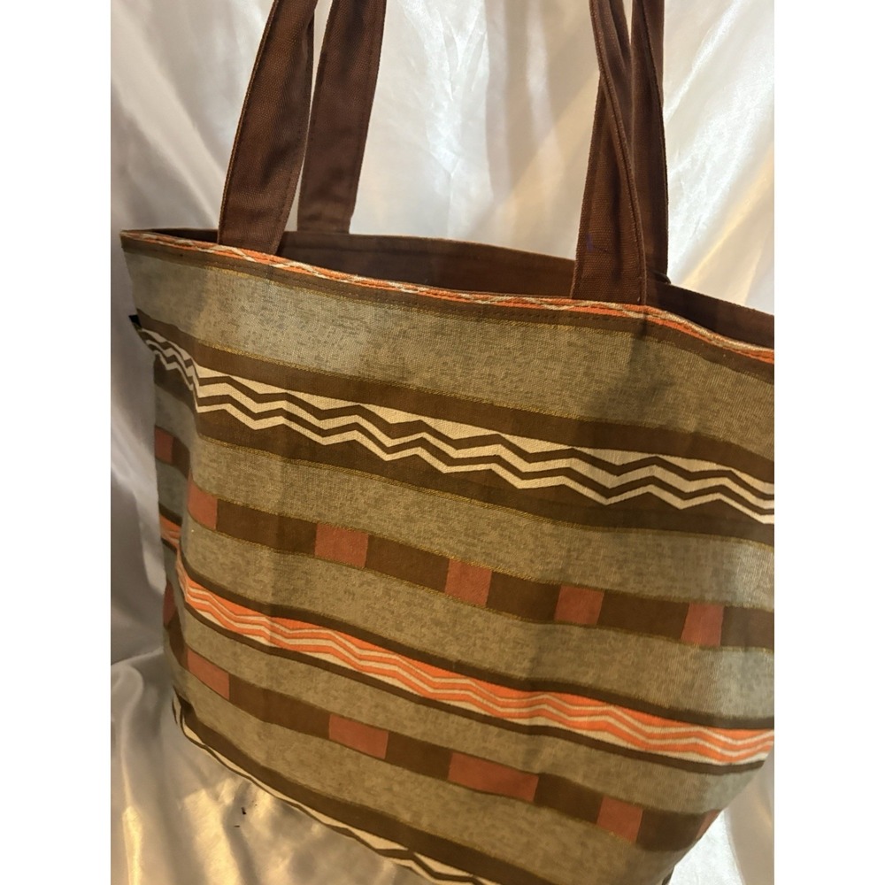 Laurel Burch Indigo Horses Canvas Tote Bag Large Brown Orange Southwestern Art - Picture 5 of 10